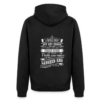Quilting Love Quilting - Unisex Premium Organic Zip Hoodie - black - Back - Nico (187cm)