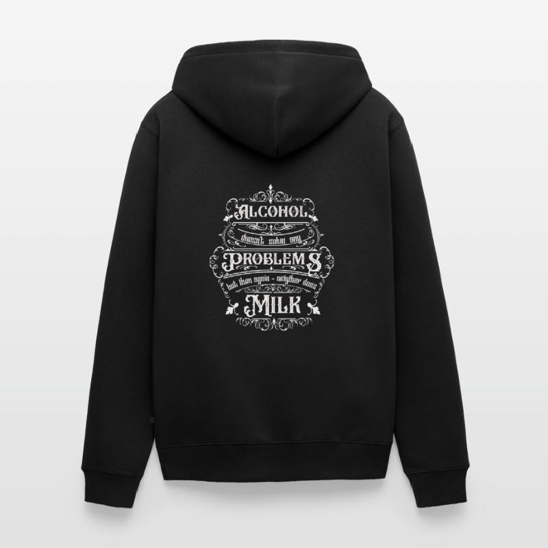 Alcohol doesn't solve any problems but ... Unisex Premium Bio Zip Hoodie