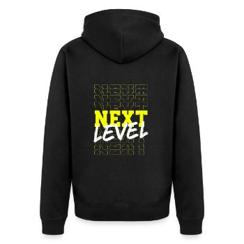 Niveau suivant - Veste à capuche bio Premium Unisexe - noir - Dos - Nico (187cm)