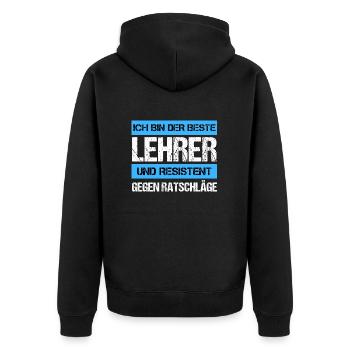 Professeur résistant - Veste à capuche bio Premium Unisexe - noir - Dos - Nico (187cm)