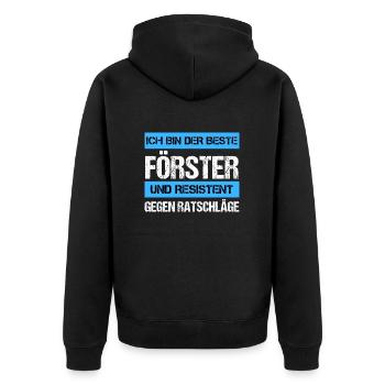Resistant Forester - Unisex Premium Organic Zip Hoodie - black - Back - Nico (187cm)