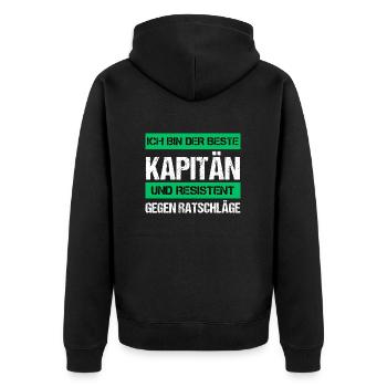 Capitaine résistant - Veste à capuche bio Premium Unisexe - noir - Dos - Nico (187cm)