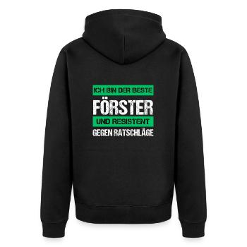 Resistant Forester - Unisex Premium Organic Zip Hoodie - black - Back - Nico (187cm)