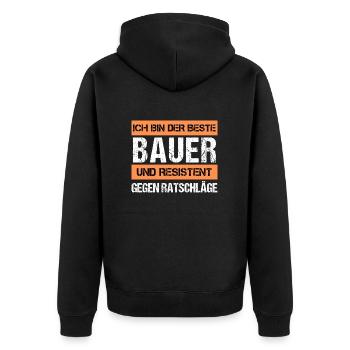 Agriculteur résistant - Veste à capuche bio Premium Unisexe - noir - Dos - Nico (187cm)