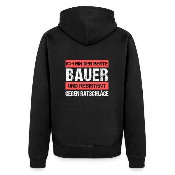 Agriculteur résistant - Veste à capuche bio Premium Unisexe - noir - Dos - Nico (187cm)