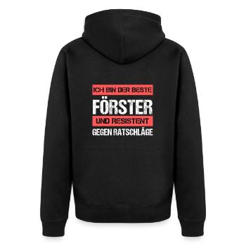 Resistant Forester - Unisex Premium Organic Zip Hoodie - black - Back - Nico (187cm)