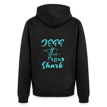Jeff The Land Shark - Unisex Premium Organic Zip Hoodie - black - Back - Nico (187cm)