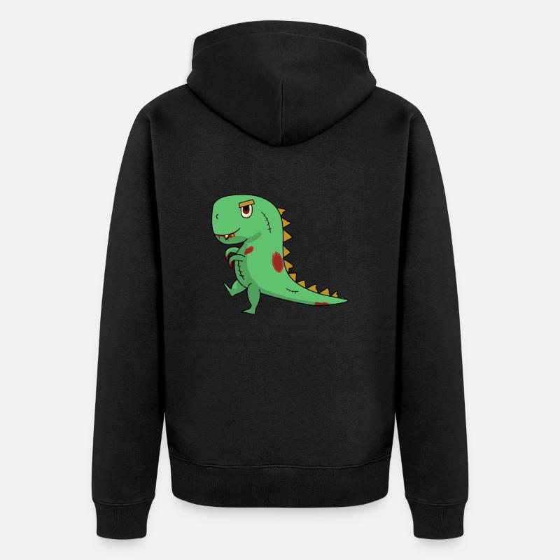 Zombie Dinosaure Halloween - Veste à capuche bio Premium Unisexe - noir