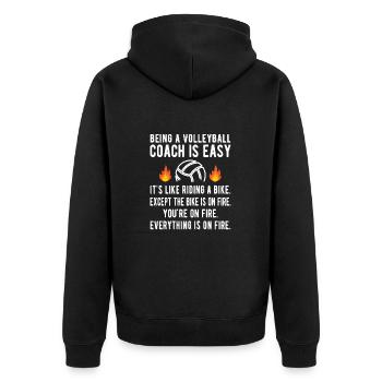 Volleyball Coach Volleyball Coach Volleyball Club - Unisex Premium Organic Zip Hoodie - black - Back - Nico (187cm)