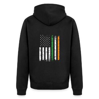 Moitié irlandais moitié américain Usa Irlande Drapeau irlandais - Veste à capuche bio Premium Unisexe - noir - Dos - Nico (187cm)