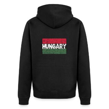 Proud Hungarian Hungary Flag Hungarian roots - Unisex Premium Organic Zip Hoodie - black - Back - Nico (187cm)