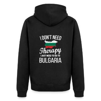 Bulgare Bulgarien Herkunft Bulgarische Flagge - Unisex Premium Bio Zip Hoodie - Schwarz - Hinten - Nico (187cm)