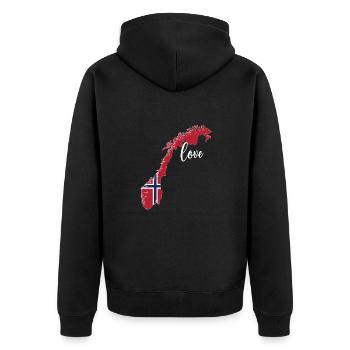 Norvège norvégienne Origine Drapeau norvégien - Veste à capuche bio Premium Unisexe - noir - Dos - Nico (187cm)