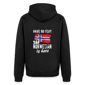 Norvège norvégienne Origine Drapeau norvégien - Veste à capuche bio Premium Unisexe - noir - Dos - Nico (187cm)