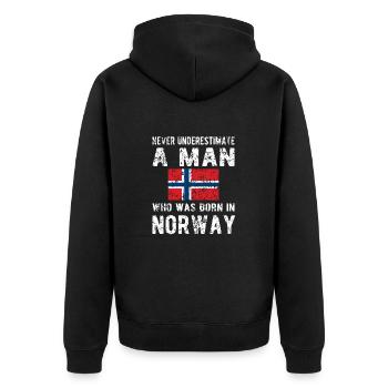 Norvégien Norvège origine drapeau norvégien - Veste à capuche bio Premium Unisexe - noir - Dos - Nico (187cm)