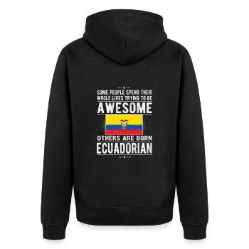 Ecuadorianer Ecuador Ecuadorianische Herkunft - Unisex Premium Bio Zip Hoodie - Schwarz - Hinten - Nico (187cm)