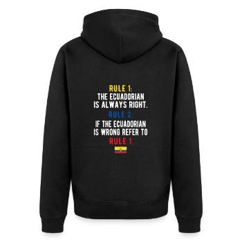 Ecuadorianer Ecuador Ecuadorianische Wurzeln - Unisex Premium Bio Zip Hoodie - Schwarz - Hinten - Nico (187cm)