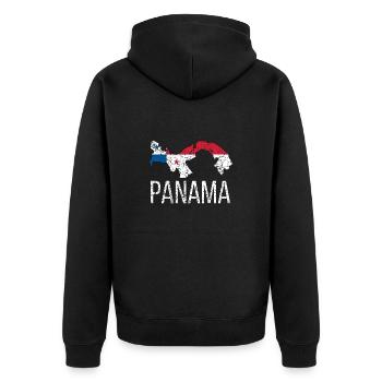 Panama Panama Origin Panamanian flag - Unisex Premium Organic Zip Hoodie - black - Back - Nico (187cm)