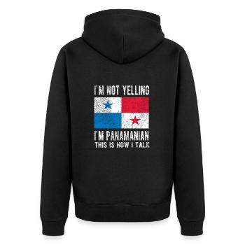Panamaer Panama Herkunft Panamaische Flagge - Unisex Premium Bio Zip Hoodie - Schwarz - Hinten - Nico (187cm)