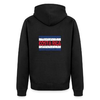 Costa Rica Costa-Ricaner Costa Rica Wurzeln - Unisex Premium Bio Zip Hoodie - Schwarz - Hinten - Nico (187cm)
