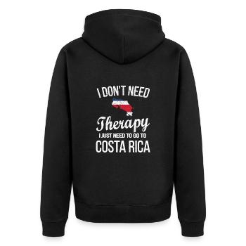 Costa Rica Costa-Ricaner Costa Rica Herkunft - Unisex Premium Bio Zip Hoodie - Schwarz - Hinten - Nico (187cm)