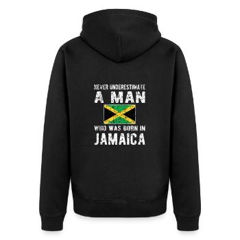 Fier drapeau jamaïcain jamaïcain - Veste à capuche bio Premium Unisexe - noir - Dos - Nico (187cm)