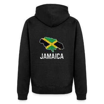 Fier drapeau jamaïcain jamaïcain - Veste à capuche bio Premium Unisexe - noir - Dos - Nico (187cm)