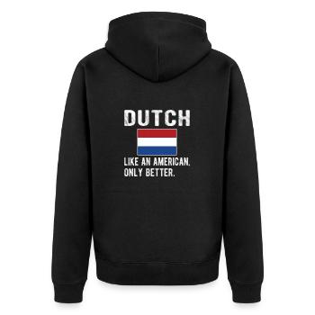 Néerlandais Pays-Bas Origine néerlandaise - Veste à capuche bio Premium Unisexe - noir - Dos - Nico (187cm)