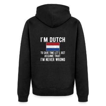 Pays-Bas néerlandais Drapeau néerlandais - Veste à capuche bio Premium Unisexe - noir - Dos - Nico (187cm)