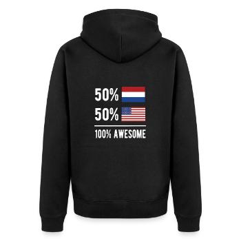 Moitié Néerlandais Moitié Américain Usa Pays-Bas - Veste à capuche bio Premium Unisexe - noir - Dos - Nico (187cm)
