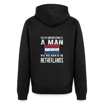 Pays-Bas néerlandais Drapeau néerlandais - Veste à capuche bio Premium Unisexe - noir - Dos - Nico (187cm)