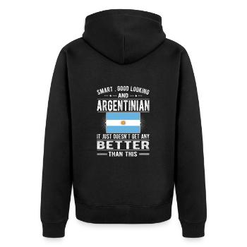 Fier Argentin né en Argentine Drapeau - Veste à capuche bio Premium Unisexe - noir - Dos - Nico (187cm)