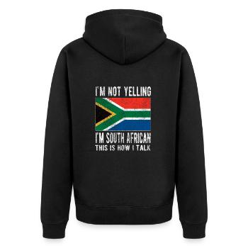 South Africa Flag South African South Africa Origin - Unisex Premium Organic Zip Hoodie - black - Back - Nico (187cm)