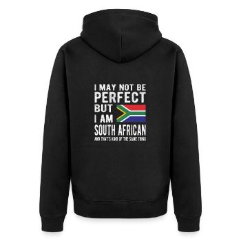 South Africa Origin South African South Africa Flag - Unisex Premium Organic Zip Hoodie - black - Back - Nico (187cm)