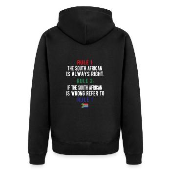 South Africa Flag South African South Africa Roots - Unisex Premium Organic Zip Hoodie - black - Back - Nico (187cm)