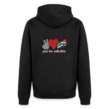 South Africa Flag South African South Africa Roots - Unisex Premium Organic Zip Hoodie - black - Back - Nico (187cm)