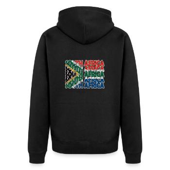 South Africa Flag South African South Africa Roots - Unisex Premium Organic Zip Hoodie - black - Back - Nico (187cm)