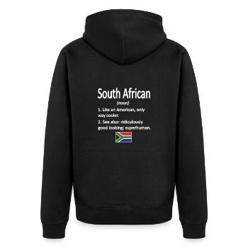 South Africa Flag South African South Africa Roots - Unisex Premium Organic Zip Hoodie - black - Back - Nico (187cm)