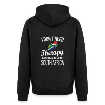 South Africa Flag South African South Africa Origin - Unisex Premium Organic Zip Hoodie - black - Back - Nico (187cm)