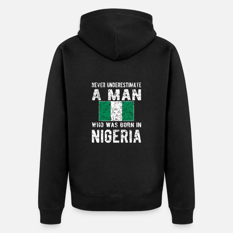 Fier drapeau nigérian nigérian - Veste à capuche bio Premium Unisexe - noir