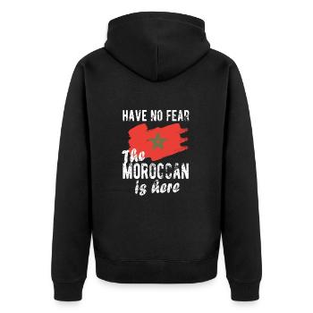 Maroc Maroc Origine drapeau marocain - Veste à capuche bio Premium Unisexe - noir - Dos - Nico (187cm)