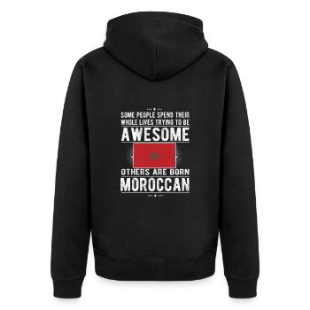 Maroc Maroc Drapeau d’origine marocaine - Veste à capuche bio Premium Unisexe - noir - Dos - Nico (187cm)