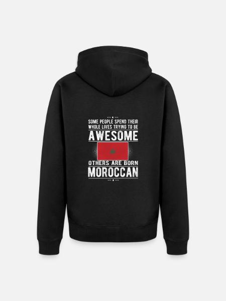 Maroc Maroc Drapeau d’origine marocaine - Veste à capuche bio Premium Unisexe - noir