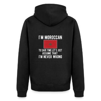 Maroc Maroc Origine drapeau marocain - Veste à capuche bio Premium Unisexe - noir - Dos - Nico (187cm)