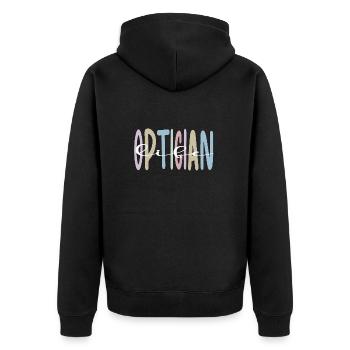 Optician Gifts Optician Optometrist - Unisex Premium Organic Zip Hoodie - black - Back - Nico (187cm)
