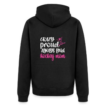 Stolze Eishockey Mama Von Eishockeyspieler Mutter - Unisex Premium Bio Zip Hoodie - Schwarz - Hinten - Nico (187cm)