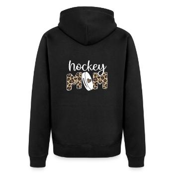 Stolze Eishockey Mama Von Eishockeyspieler Mutter - Unisex Premium Bio Zip Hoodie - Schwarz - Hinten - Nico (187cm)