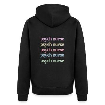 Infirmière psychiatrique Soins psychiatriques - Veste à capuche bio Premium Unisexe - noir - Dos - Nico (187cm)