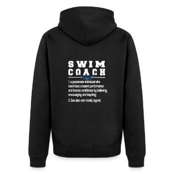 Schwimmtrainer Trainer Von Schwimmer Schwimmcoach - Unisex Premium Bio Zip Hoodie - Schwarz - Hinten - Nico (187cm)