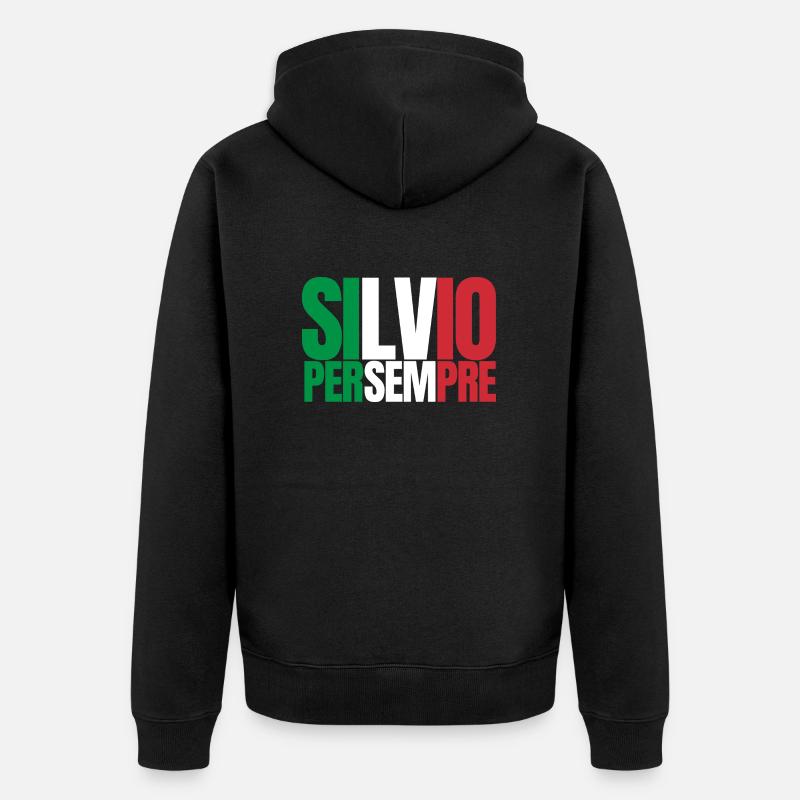 Silvio per sempre - Veste à capuche bio Premium Unisexe - noir